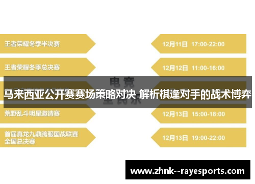 马来西亚公开赛赛场策略对决 解析棋逢对手的战术博弈